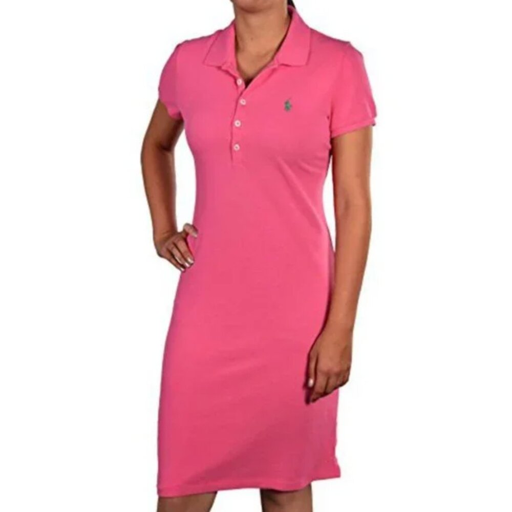 Ralph Lauren Sport Fuchsia Hot Pink Interlock Mini Polo Shirt Dress sz XS - Picture 9 of 10